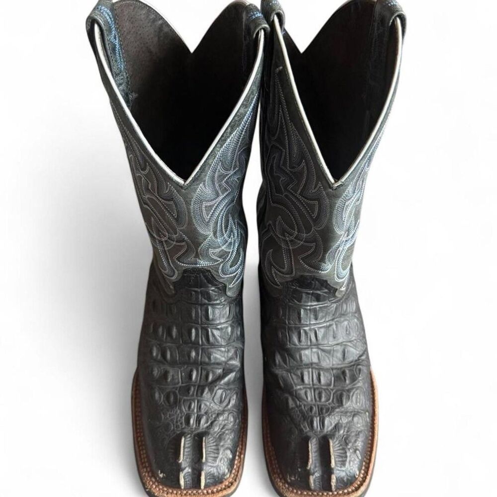 Cavender's Men's Black Hornback Alligator Print Western Boots Size 8